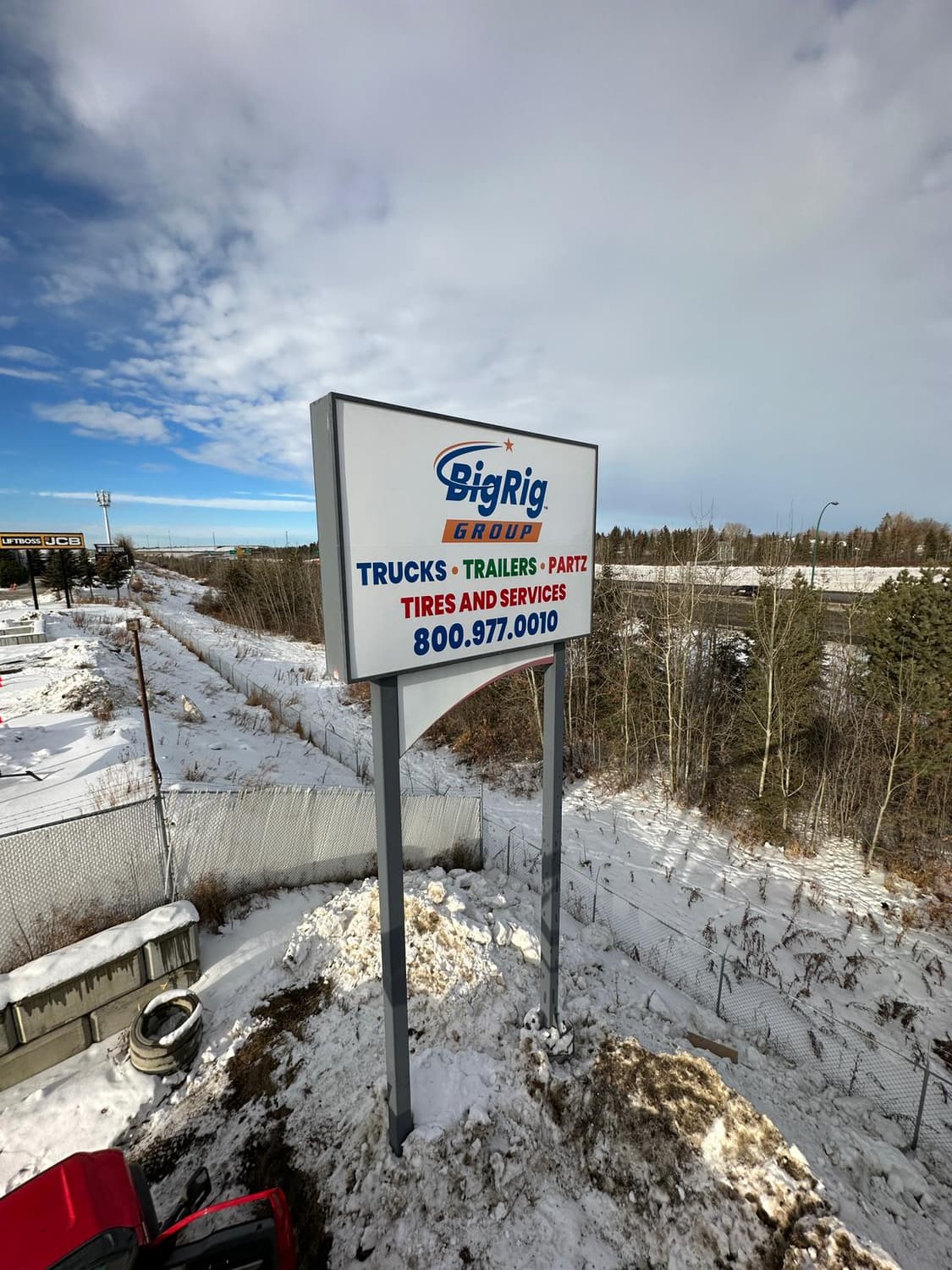 BigRig Group post sign in snow