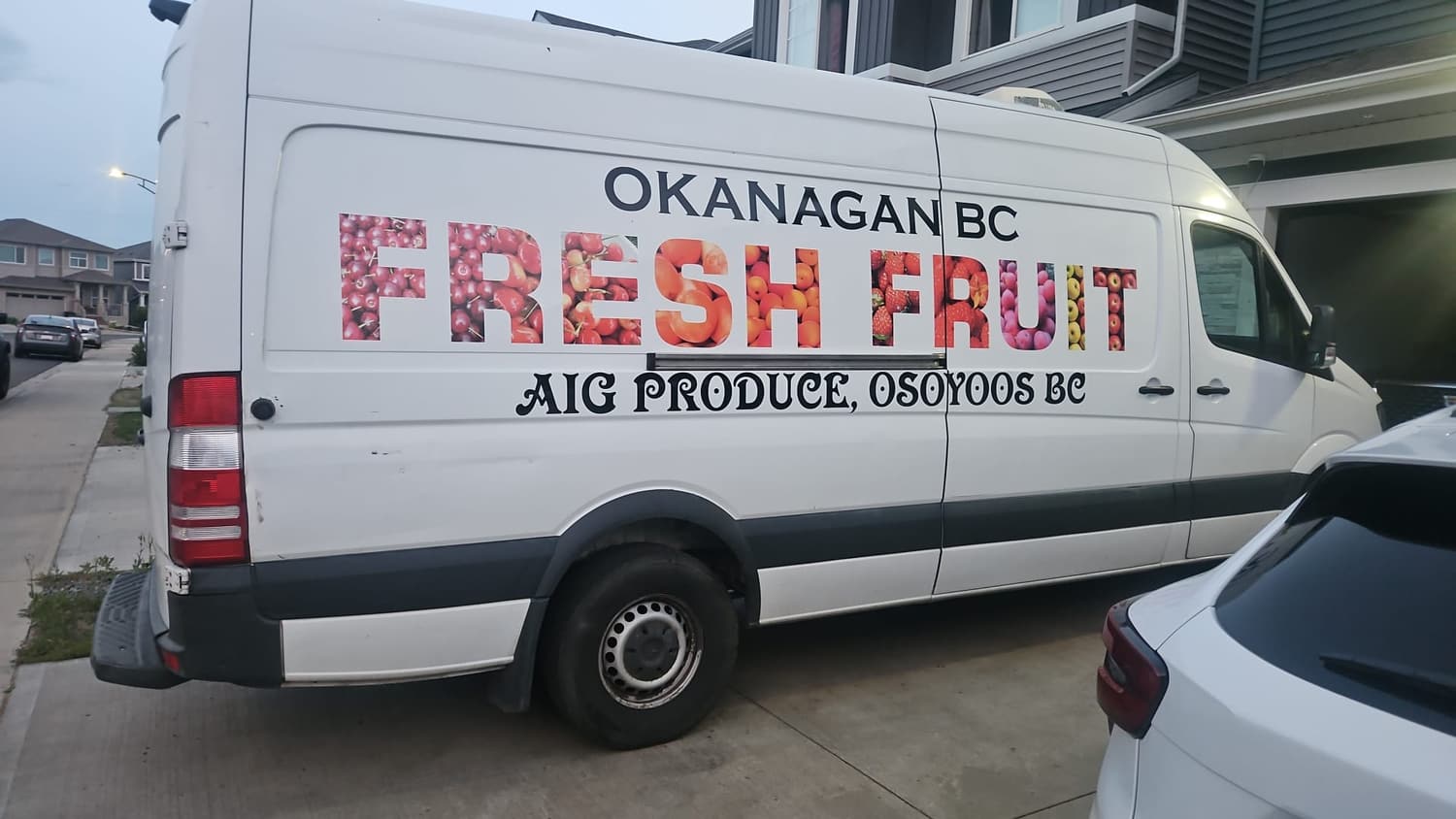 Sprinter van with Fresh Fruit graphics