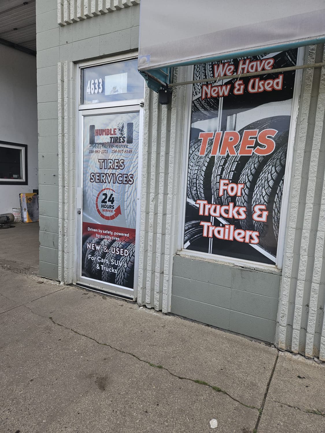 Tires for trucks and trailers window graphics